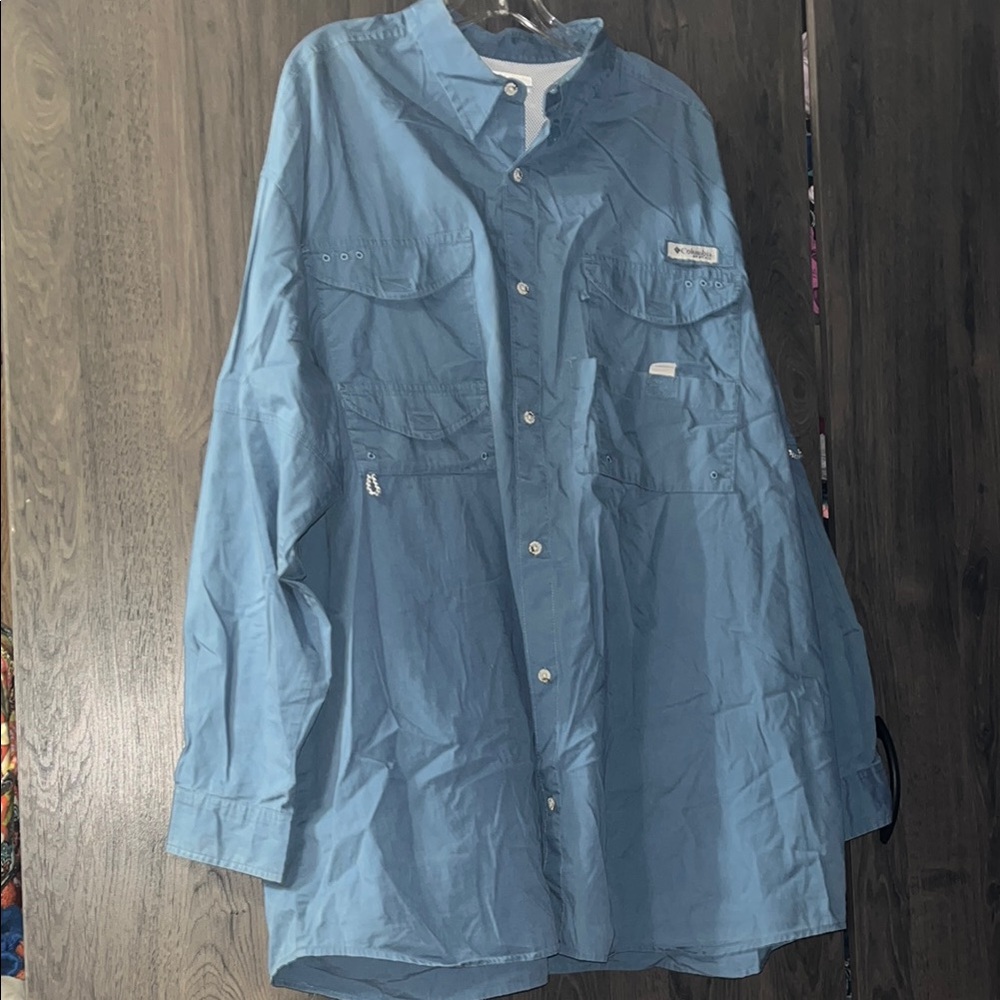 FLASH SALE! Columbia Blue Vented PFG Long Sleeve Shirt Size XXL